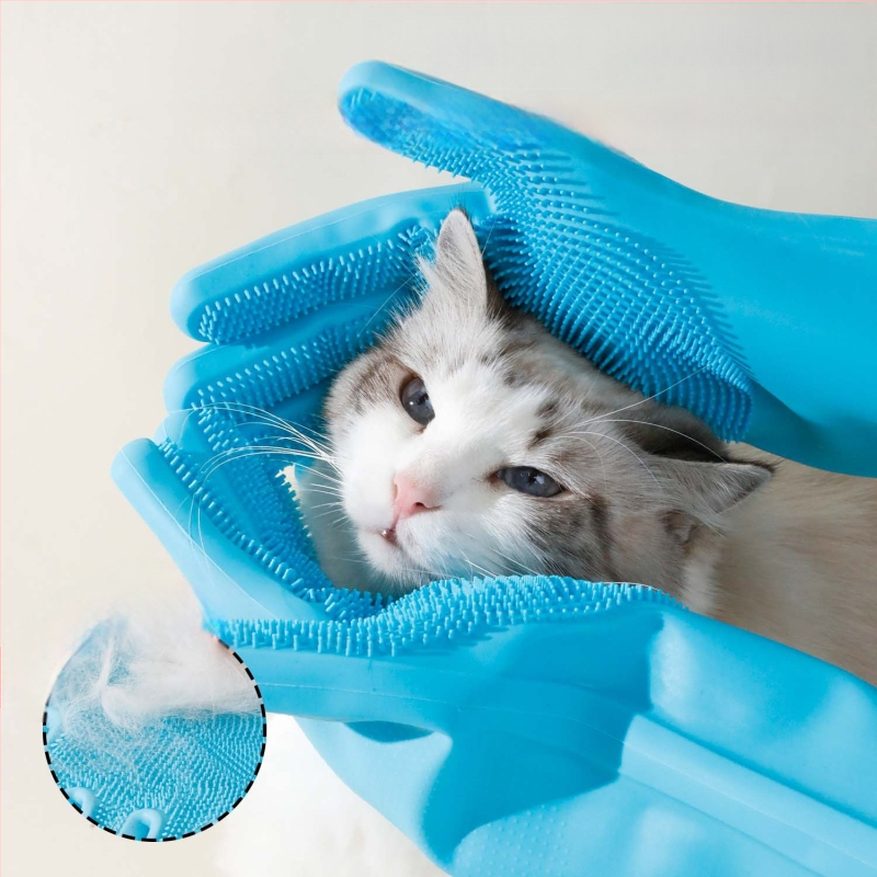 Mănușă de baie din silicon pentru animale de companie și perie de masaj pentru câini și pisici