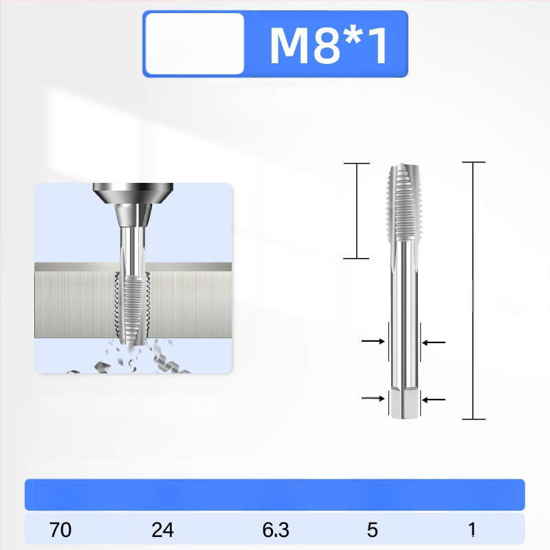 Filetator placat cu titan, înaltă rezistență pentru oțel inoxidabil 304, dimensiuni M3 M4 M5 M6 M8 M10 M12