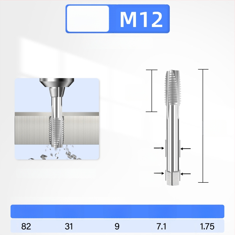 Filetator placat cu titan, înaltă rezistență pentru oțel inoxidabil 304, dimensiuni M3 M4 M5 M6 M8 M10 M12