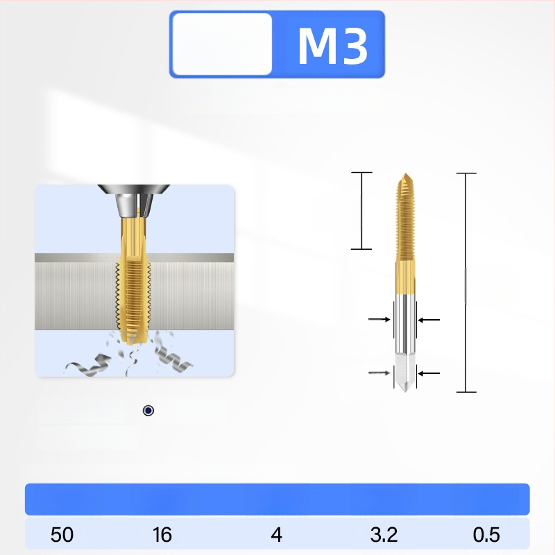 Filetator placat cu titan, înaltă rezistență pentru oțel inoxidabil 304, dimensiuni M3 M4 M5 M6 M8 M10 M12