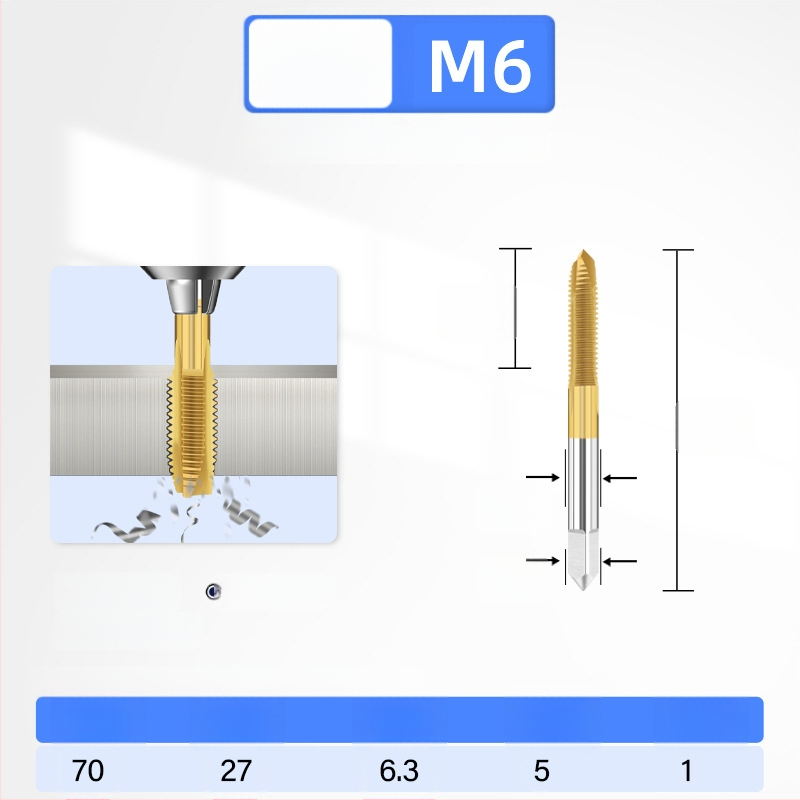 Filetator placat cu titan, înaltă rezistență pentru oțel inoxidabil 304, dimensiuni M3 M4 M5 M6 M8 M10 M12