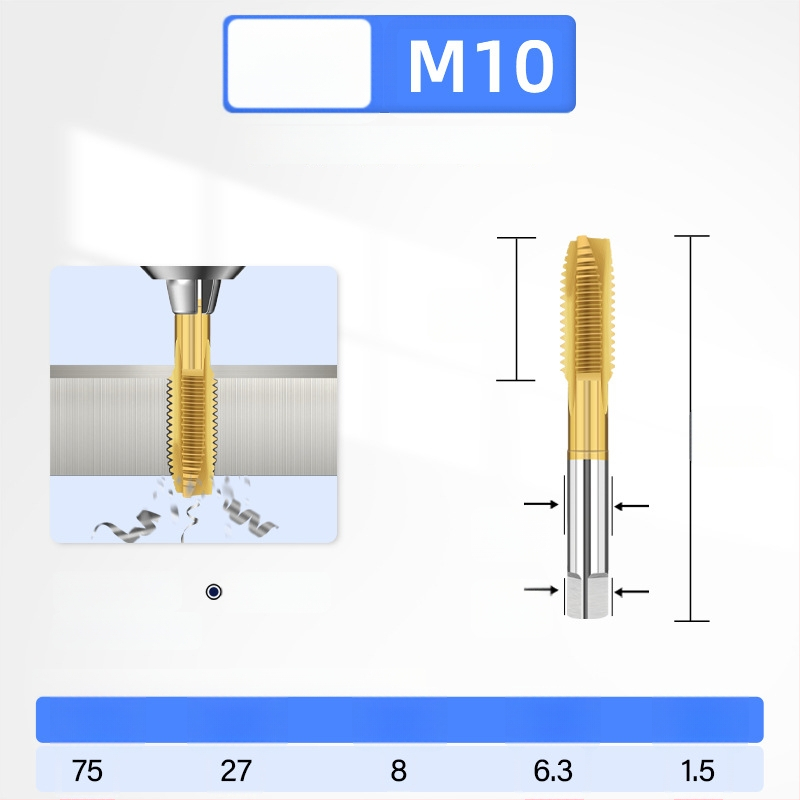 Filetator placat cu titan, înaltă rezistență pentru oțel inoxidabil 304, dimensiuni M3 M4 M5 M6 M8 M10 M12