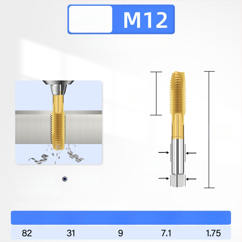 Filetator placat cu titan, înaltă rezistență pentru oțel inoxidabil 304, dimensiuni M3 M4 M5 M6 M8 M10 M12