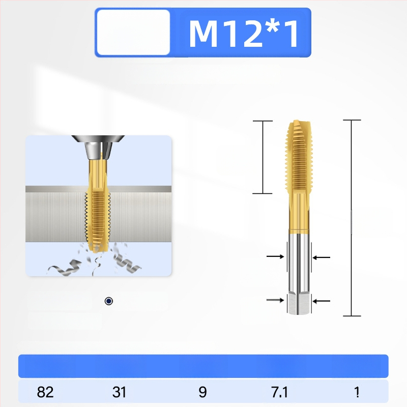 Filetator placat cu titan, înaltă rezistență pentru oțel inoxidabil 304, dimensiuni M3 M4 M5 M6 M8 M10 M12