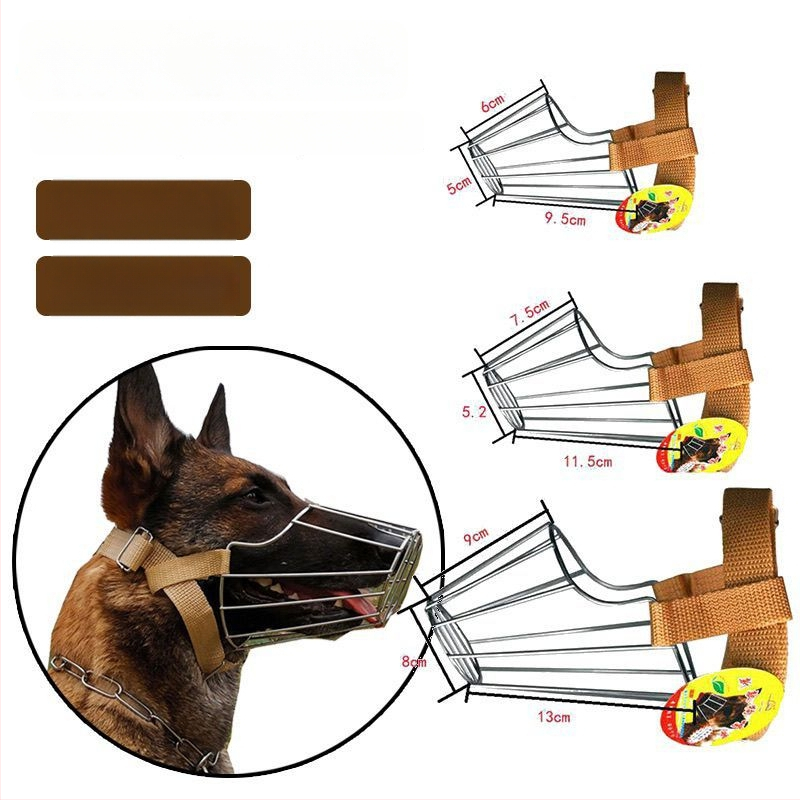 Botniță metalică pentru câini de talie medie spre mare; anti mușcătură, anti lătrăt și anti mestecat; potrivită pentru Malinois și German Shepherd