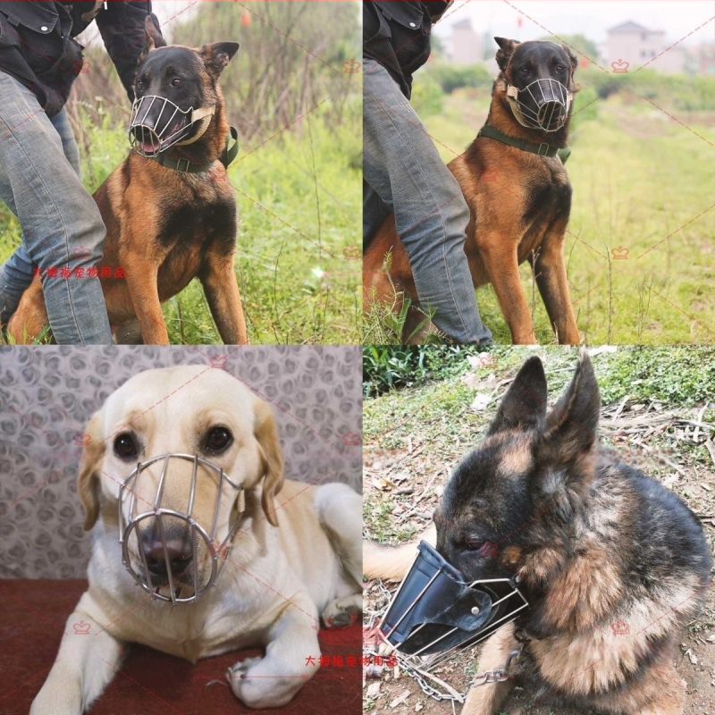 Botniță metalică pentru câini de talie medie spre mare; anti mușcătură, anti lătrăt și anti mestecat; potrivită pentru Malinois și German Shepherd