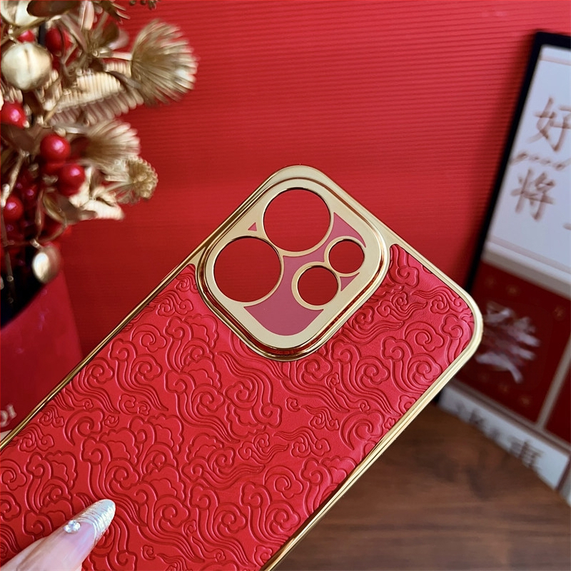 Carcasă Oppo Reno 15 Pro – husă de protecție, piele premium PLV110, stil Anul Nou Chinezesc, unisex