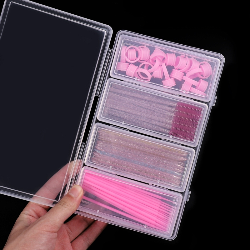 Box în box cu 4 compartimente, organizator independent de depozitare, compatibil pentru depozitarea instrumentelor de makeup, a produselor de styling, a artelor de unghii și a unghiilor purtabile