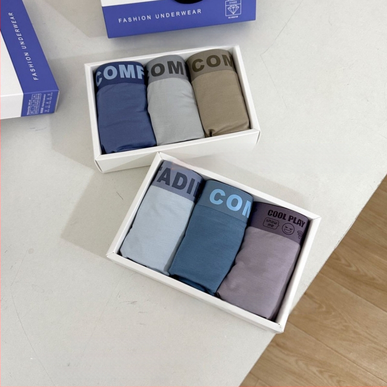 Cocky Kiss boxeri bărbați, cu senzație de bumbac, antibacterian, model D838, vară, respirabili, prietenoși cu pielea