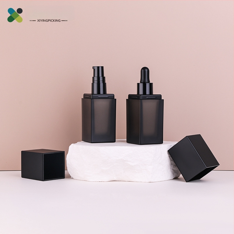Xiying 15 ml recipient acrilic pentru cosmetice, cu pompă, pipetă pătrată, pentru fond de ten și esenţă
