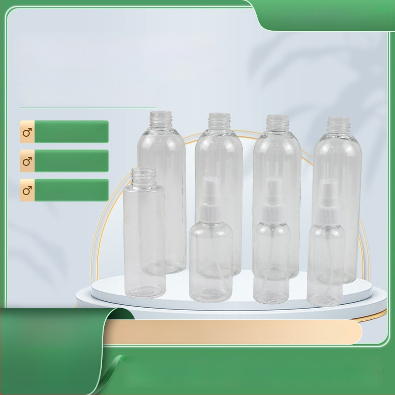 Sticlă de călătorie reutilizabilă, pulverizator transparent cu apăsare, pulverizator din plastic, pulverizator cosmetic pentru uz casnic, sticlă PET pentru ceață fină