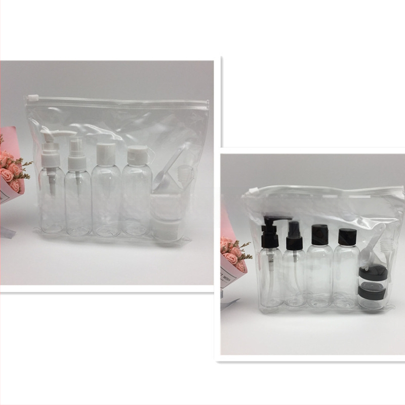 Set de sticluțe pentru cosmetice de călătorie: sticluțe mici din plastic, portabile