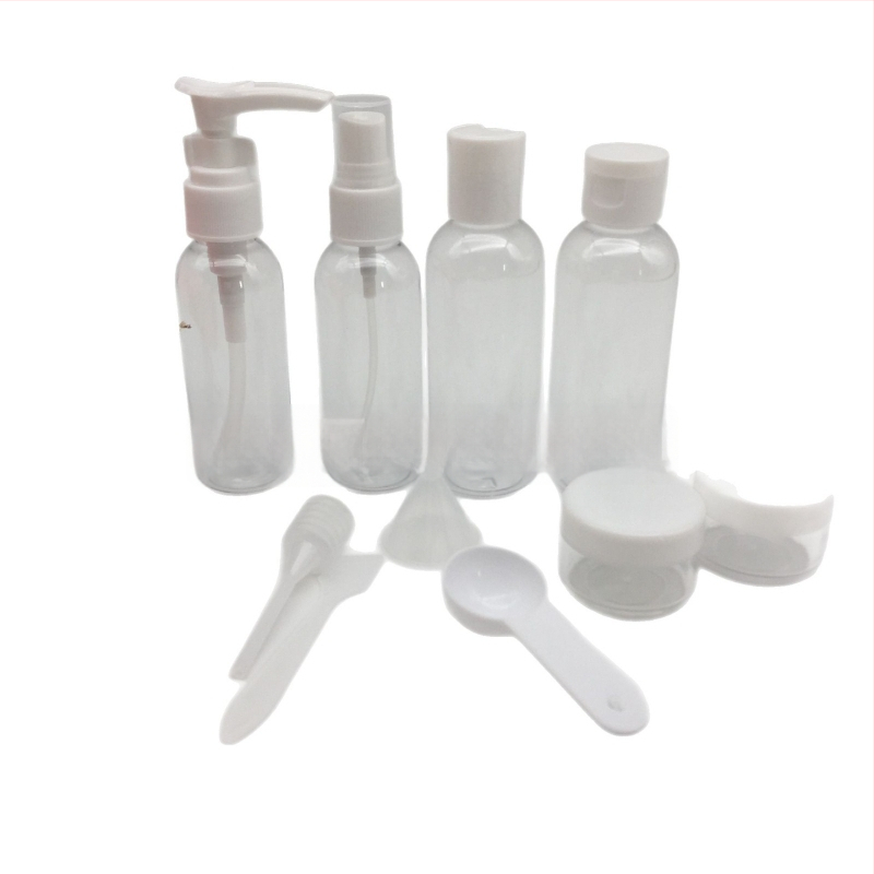 Set de sticluțe pentru cosmetice de călătorie: sticluțe mici din plastic, portabile