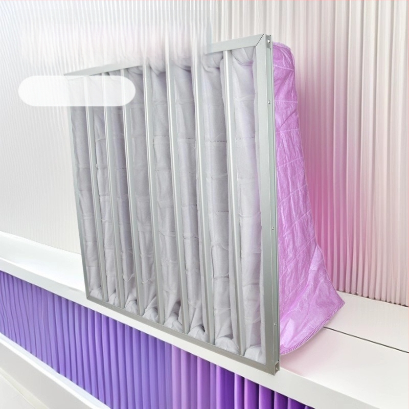 Filtru tip pungă F7 pentru ventilație centrală industrială – element filtrant din fibră nețesută