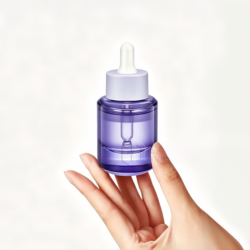 Sticluță din sticlă transparentă de 30 ml cu pipetă, pentru uleiuri esențiale și seruri, recipient dozator din sticlă cu fond gros