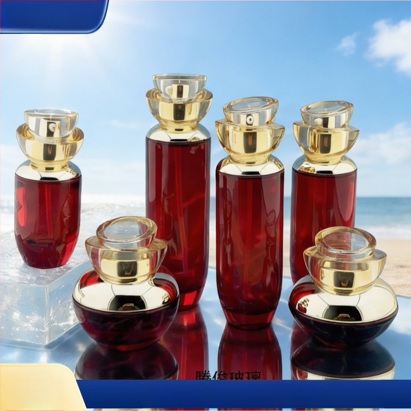 Set de sticle din sticlă pentru cosmetic, flacoane de loțiune/esență de 40 ml și borcănele de cremă de 50 g pentru ambalare îngrijire a pielii