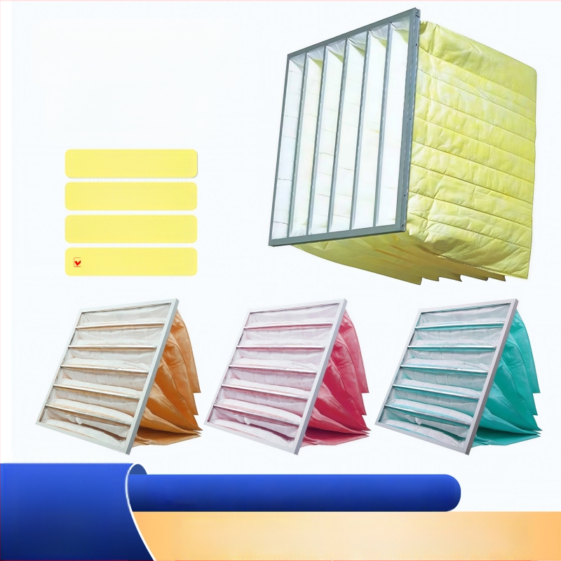 Kingmao F8 filtru tip sacă, eficiență medie, din oțel inox, sac filtrant din material nețesut, element filtrant primar tip placă și plasă de eliminare a prafului pentru uz industrial