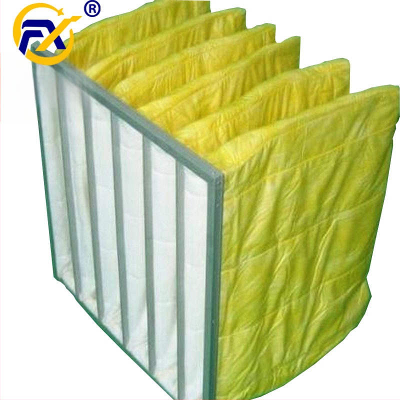 Filtru de aer de eficiență medie, tip sac F8, cadru din aluminiu pentru sistem de ventilație, element filtrant lavabil