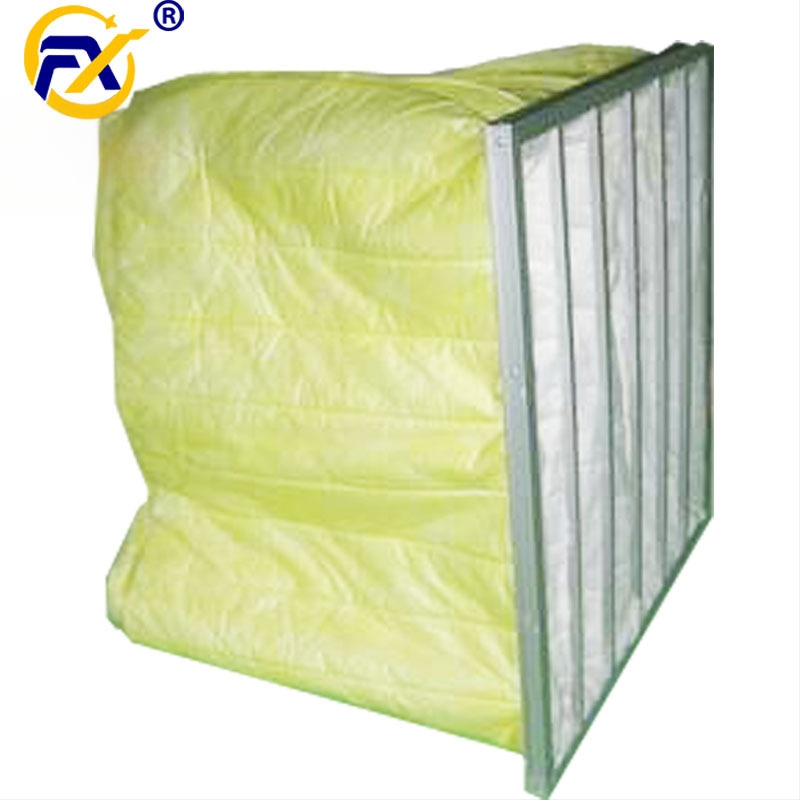 Filtru de aer de eficiență medie, tip sac F8, cadru din aluminiu pentru sistem de ventilație, element filtrant lavabil