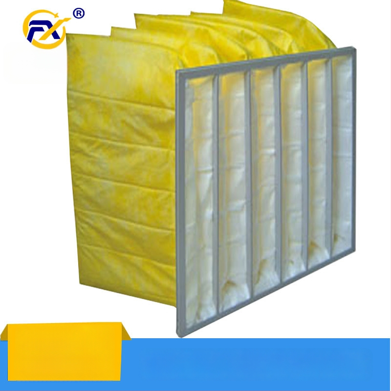Filtru de aer de eficiență medie, tip sac F8, cadru din aluminiu pentru sistem de ventilație, element filtrant lavabil