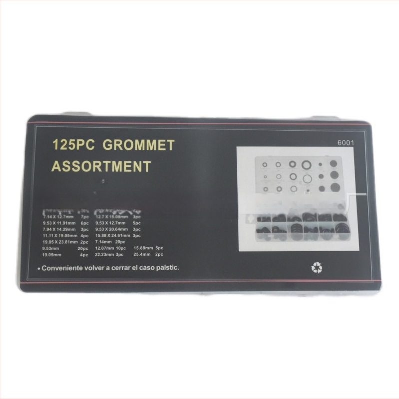 Set de 125 gromete negre cu O-ring, etanșare pentru cabluri