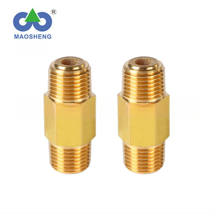 Conector din cupru filetat, tip ASP, cu două capete, silenciator pentru supape pneumatice cu electromagnet, componente, reducere zgomot, dimensiuni 6/8/10/15