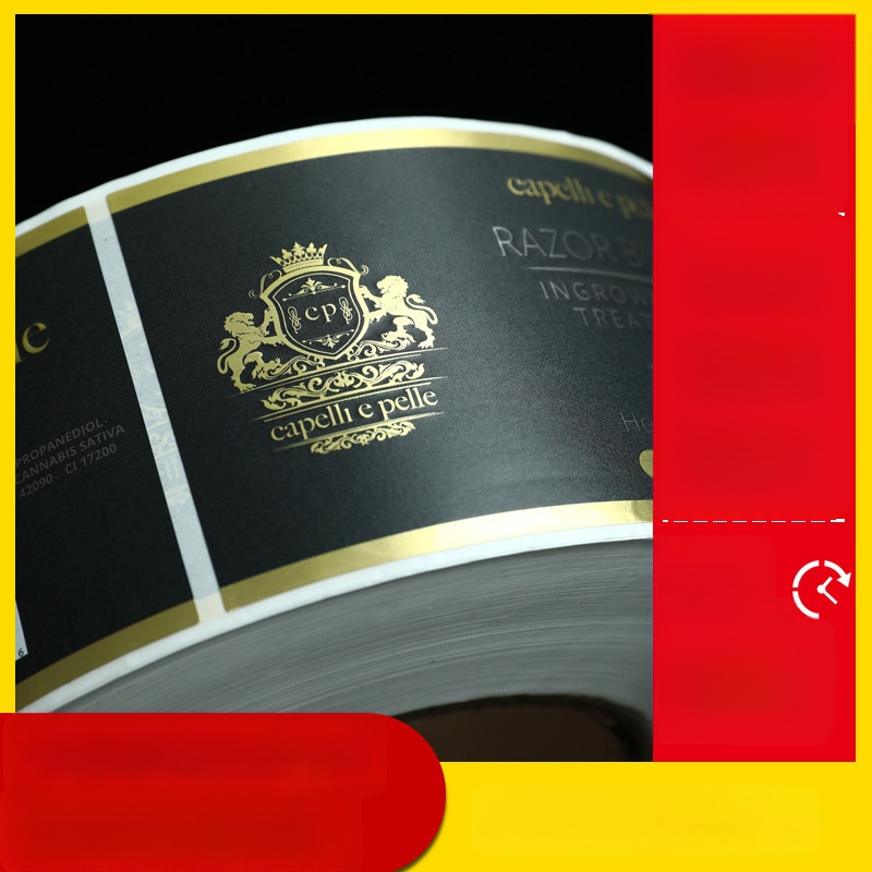 Etichetă circulară autoadezivă pentru vin cu folie aurie și relief, etichetă de lux pentru vin roșu, imprimare color personalizată