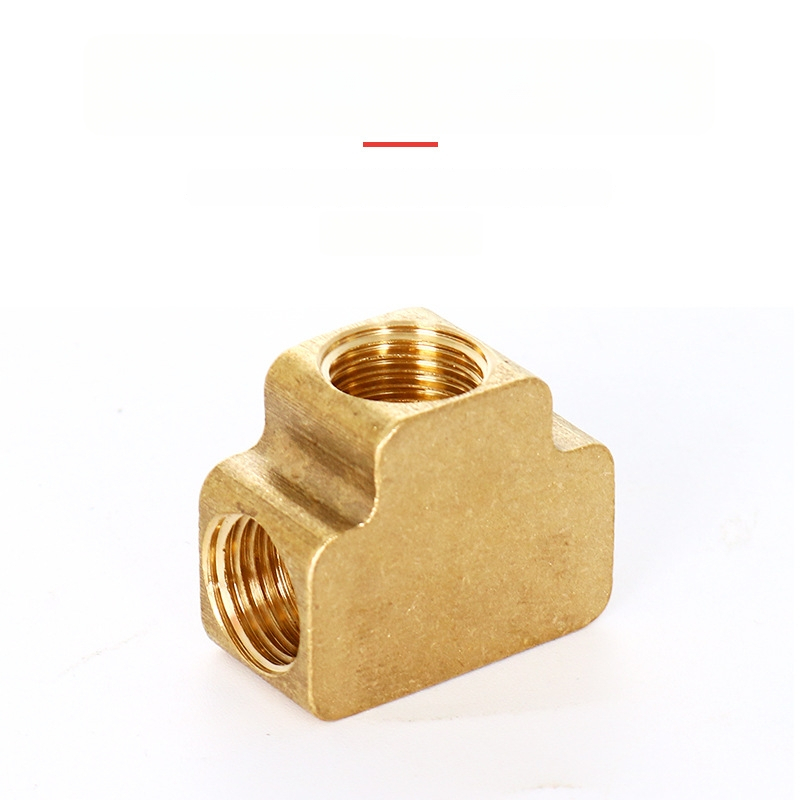 Conector pneumatic din cupru cu filet intern, bloc pătrat, patru-porturi și trei-porturi