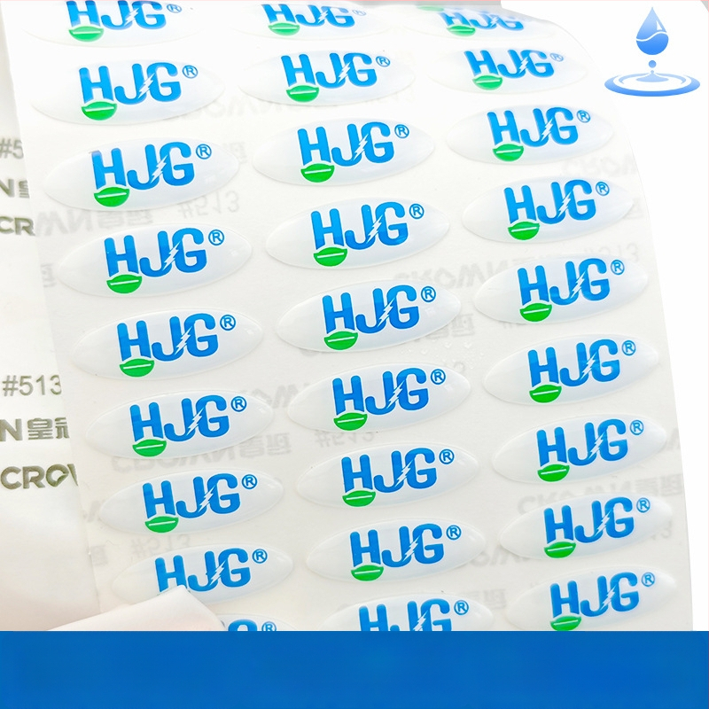 Etichetă transparentă din rășină epoxidică pentru medicamente, semnal verde, logo de farmacie personalizat, autocolant cu ștampilare la cald