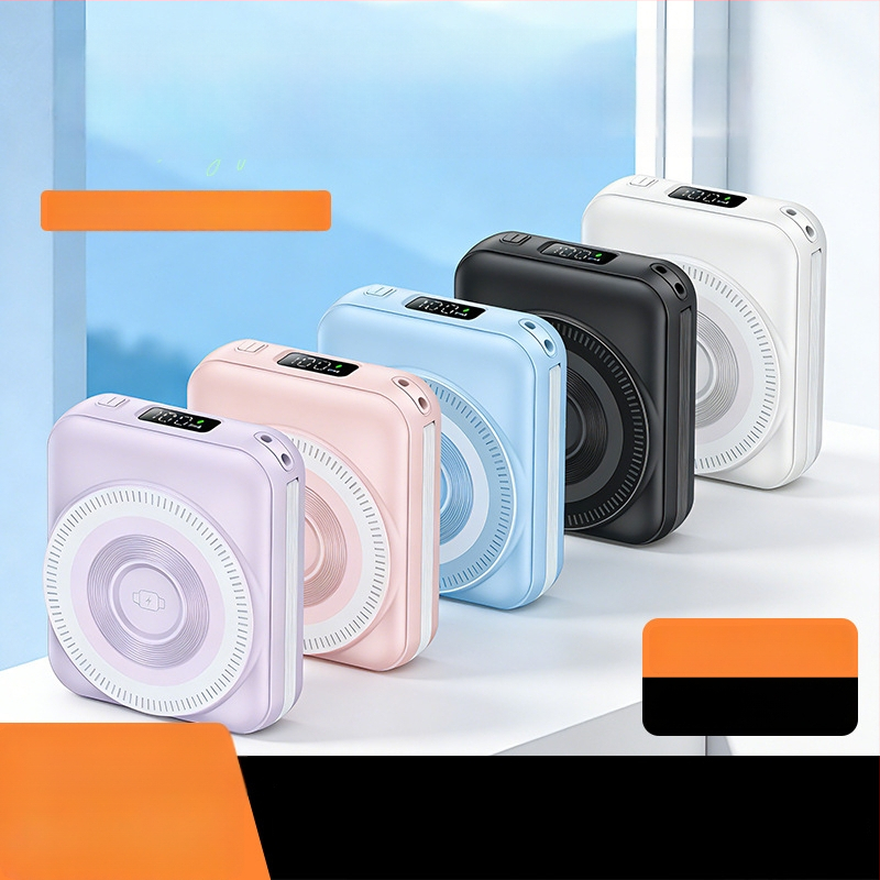 Baterie externă 3 în 1 cu încărcare rapidă și încărcare magnetică, 10000 mAh, cu cablu, pentru telefoane, căști și ceasuri