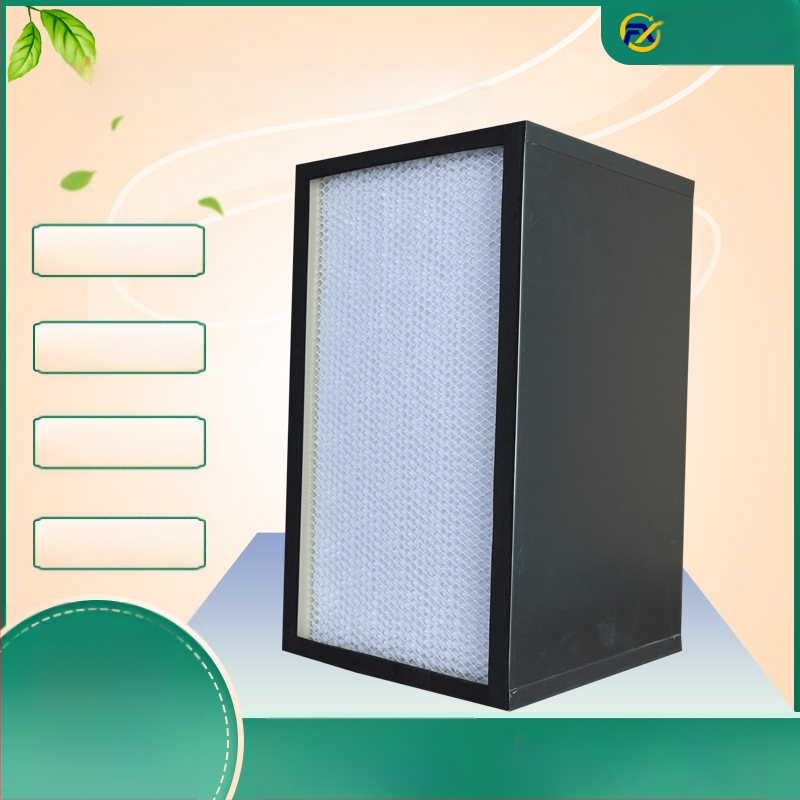 Filtru de aer cu eficiență înaltă H13/H14, tip placă-cadru, cu cadru galvanizat, plasă de filtrare compartimentată și element filtrant din fibră de sticlă