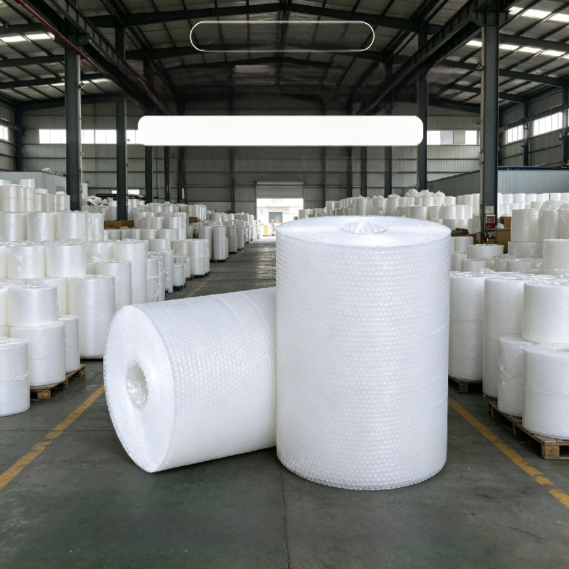Rolă de film cu bule – material nou pentru ambalare, lățime 20 cm, lungime 45 m, grosime 4 mm, bule medii, diametru 1 cm, transparent, pentru ambalare și transport.