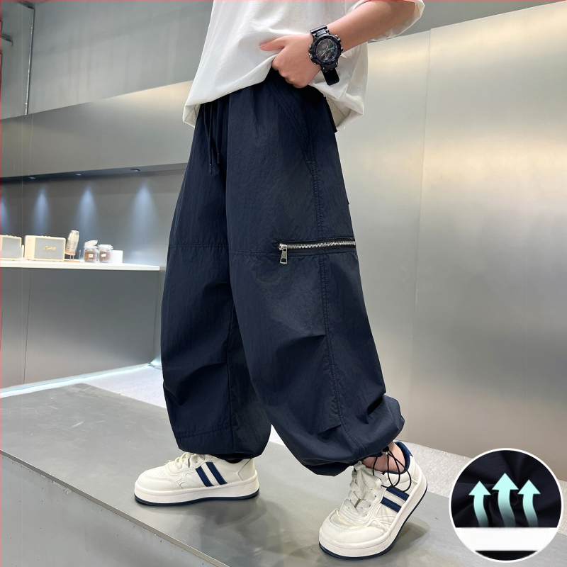 Pantaloni de vară anti țânțari pentru băieți, ușori, croială dreaptă, cargo casual, model 2026