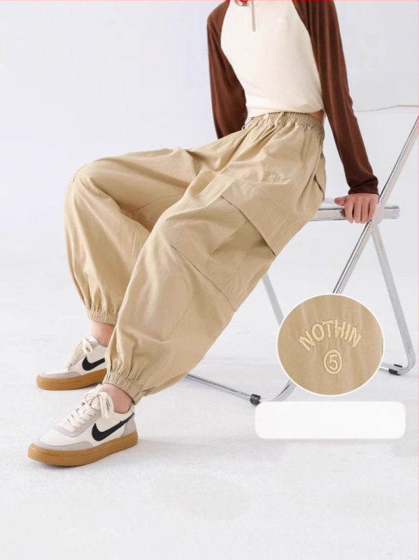 Pantaloni cargo pentru fete, primăvară–toamnă 2024, stil pentru fetițe mai mari, pantaloni casual de toamnă