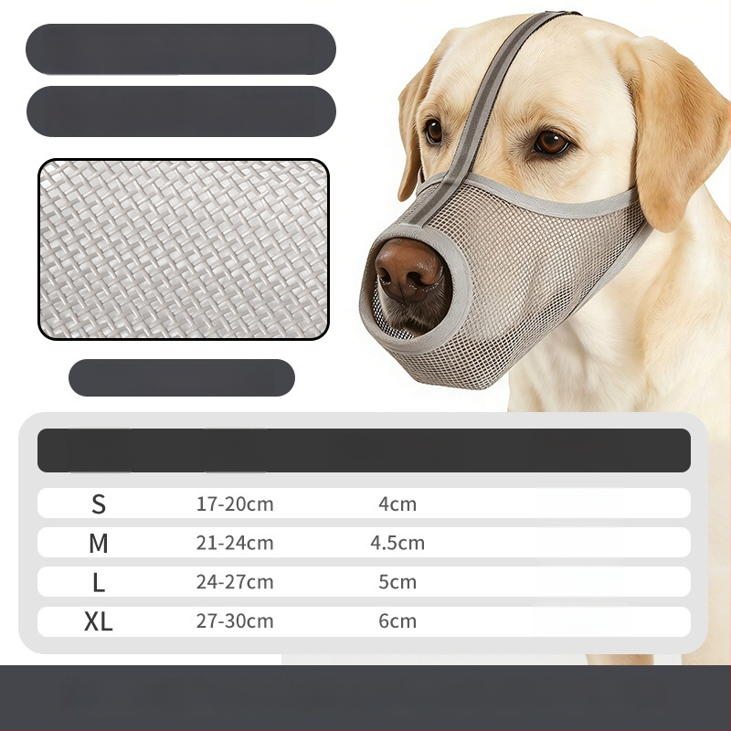 Mască de bot pentru câini din PVC — respirabilă, reflectorizantă, anti-mușcare, anti-ingestie accidentală, anti-evadare
