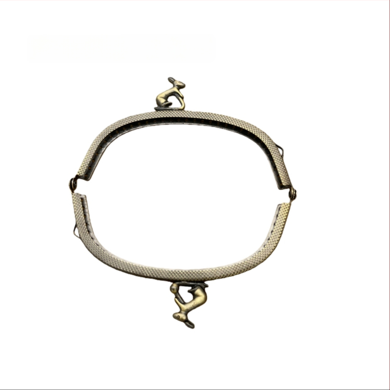 Închizătoare pentru geantă cu cap de iepure, curbată, reliefată, bronz antic, model DIY clasic