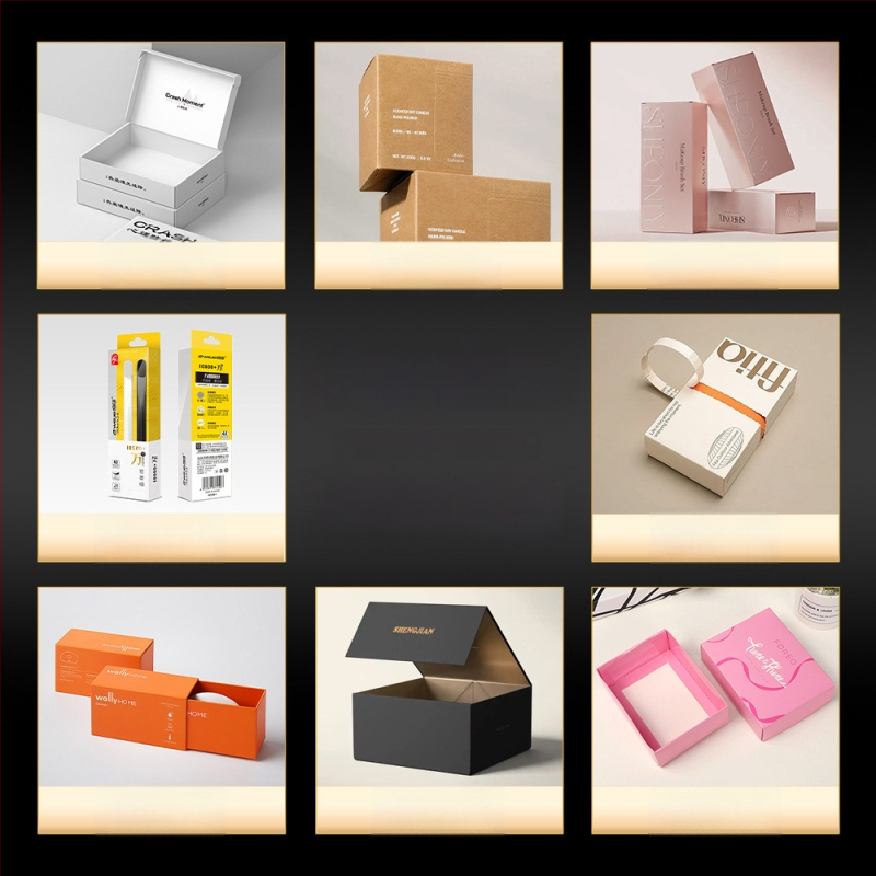 Ambalaj cosmetic personalizat: cutie exterioară albă din carton, cutie colorată cu bucle pentru agățare, cu fereastră, cutie ondulată tip avion