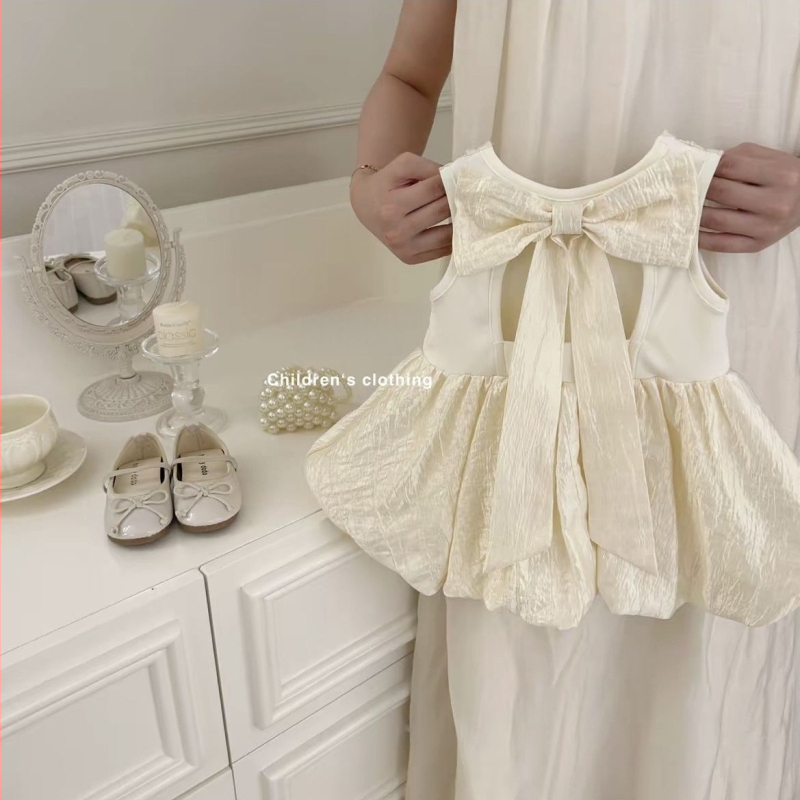 Rochie prințesă pentru fetițe, fără mâneci, croială A-line, uni, primăvară-vară, 3–8 ani