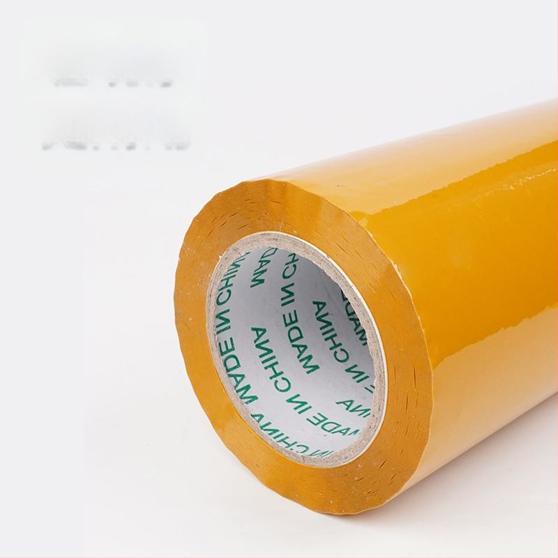 Bandă de ambalare extra-largă, transparentă bej, lățime 42 cm, lungime 110 m, cu adeziv acrilic pe folie BOPP; grosime 52 mm; aderență puternică și durabilitate; pentru ambalarea fabricii; -20°C până la 40°C.