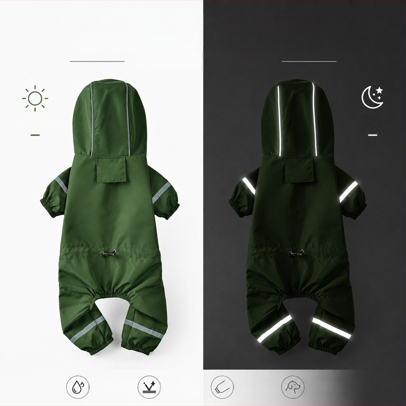 Palton impermeabil cu glugă reflectorizant pentru câini mici (Teddy, Bichon, Corgi, Schnauzer)