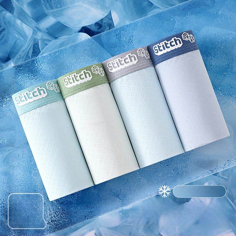 Boxeri pentru băieți adolescenți, din ice silk, vară, subțiri, respirabili, cu plasă