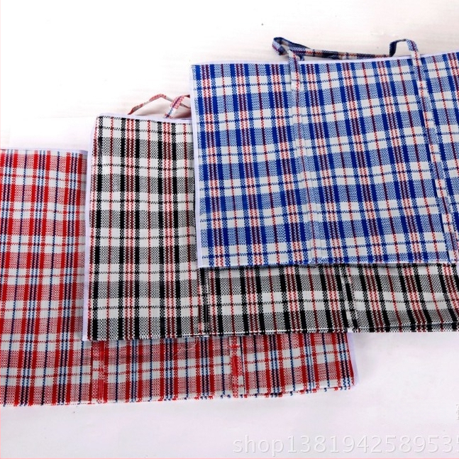Sacosa de depozitare din PP țesută, extra mare, pentru mutări și bagaje, roșu, alb și albastru, textură piele de șarpe, dimensiuni 80×60×20 cm