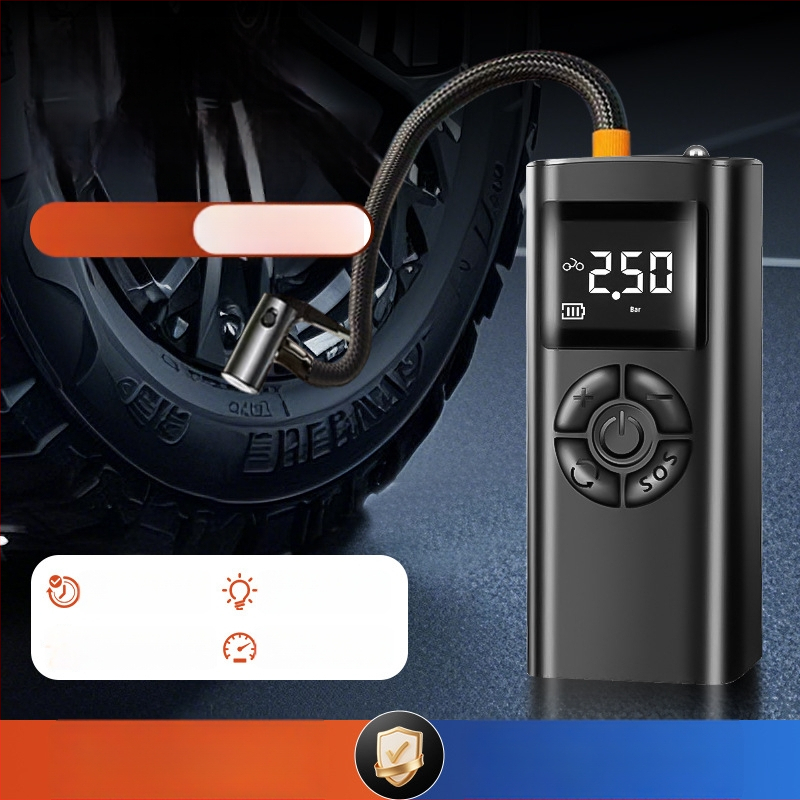 Pompă de aer fără fir, pompă portabilă pentru pneuri, pompă electrică multifuncțională de înaltă presiune pentru autoturisme