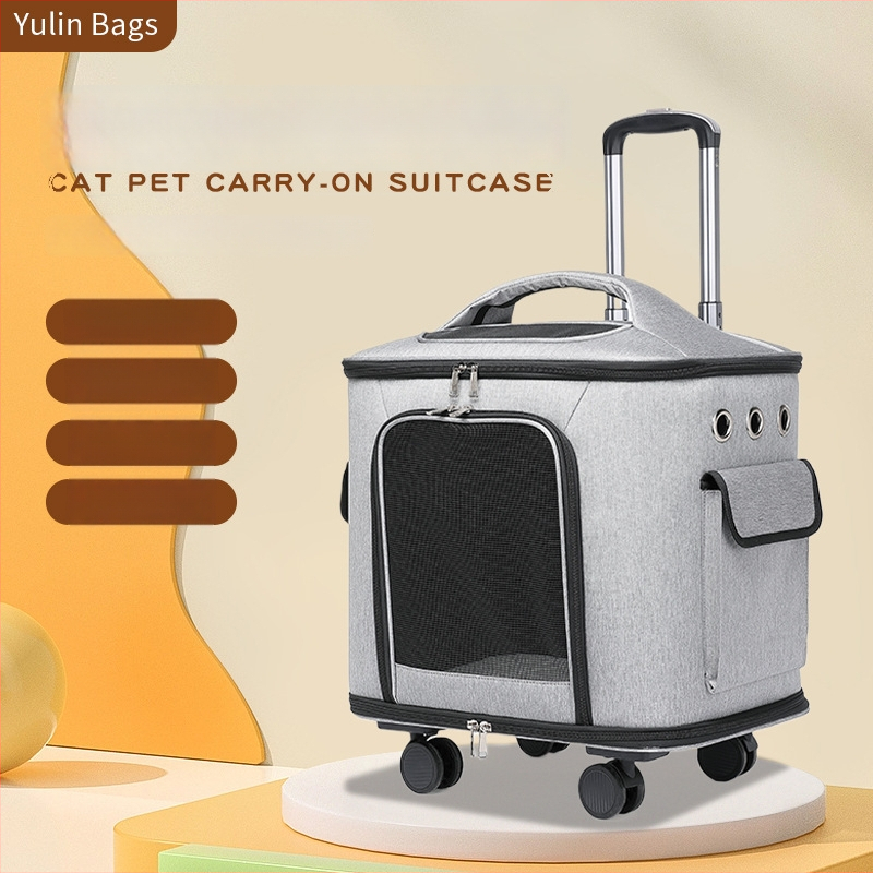 În stoc: Geantă de transport pentru animale de companie cu role, portabilă pentru pisici, direct de la fabrică, personalizabilă, la distribuție en gros