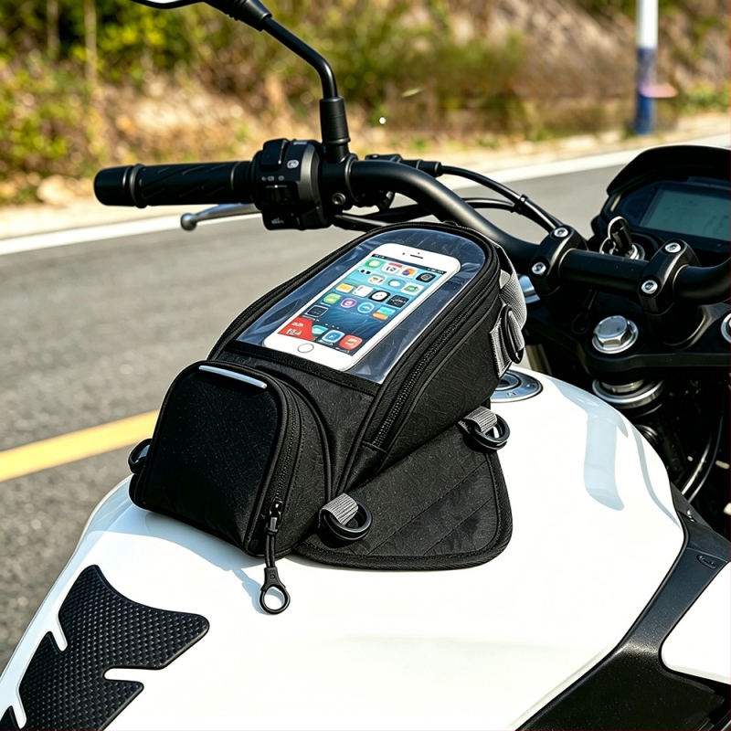 Geantă magnetică pentru rezervorul motocicletei, impermeabilă, cu capacitate mare, buzunar cu ecran tactil pentru telefon, echipament outdoor