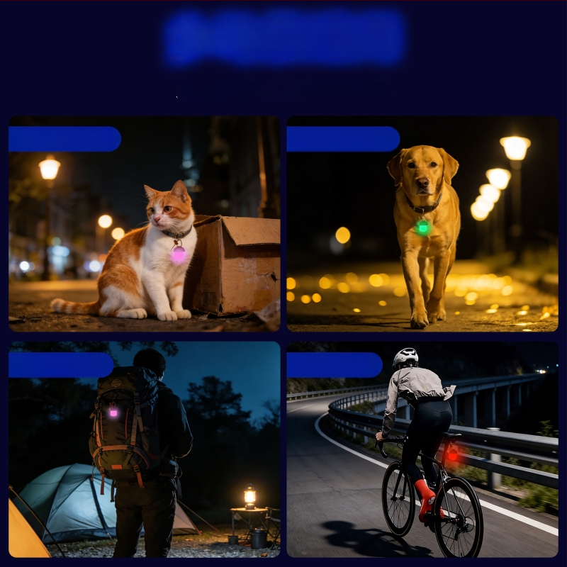 Colier LED pentru câini, în formă de ciupercă, lampă de noapte cu etichetă luminoasă