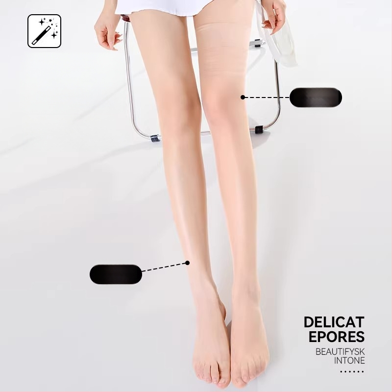 Șosete până la coapsă pentru femei, culoare pielii, transparente și sexy, alungesc picioarele, rezistente la agățare, durabile, antiderapante, ultra-subțiri, pentru primăvară-vară