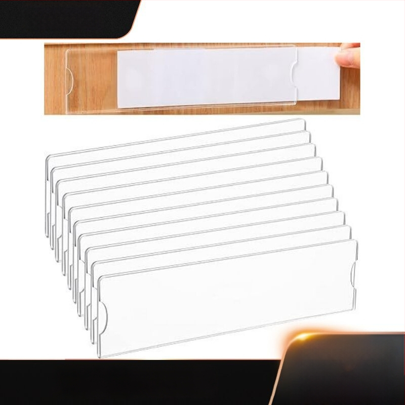 Suport acrilic pentru semne cu spate adeziv, plăcuță cu nume, transparent, 20.32 × 5.08 cm