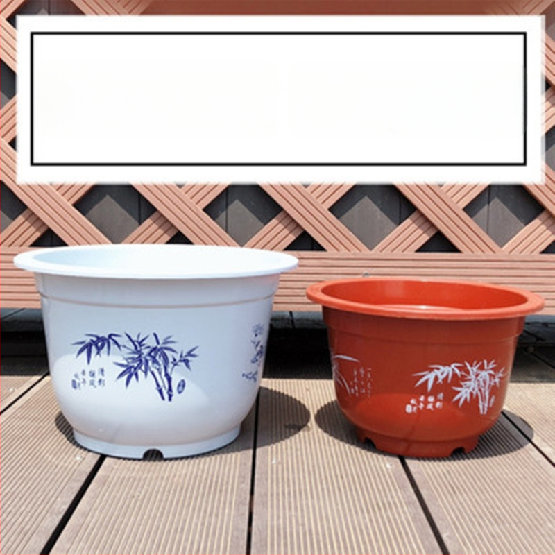 Ghiveci circular din plastic, mare, cu pereți groși, pentru balcon, pentru răsaduri și suculente