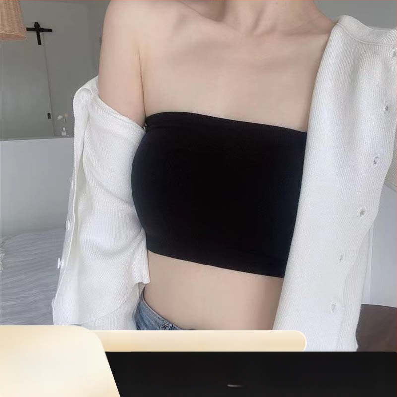 Sutien bandeau fără bretele, fără cusături, spate deschis, design versatil